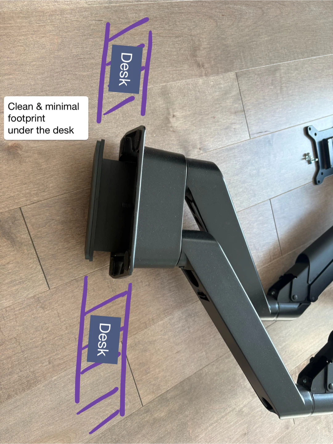 Desky Dual Monitor Arm - Black - photo 2