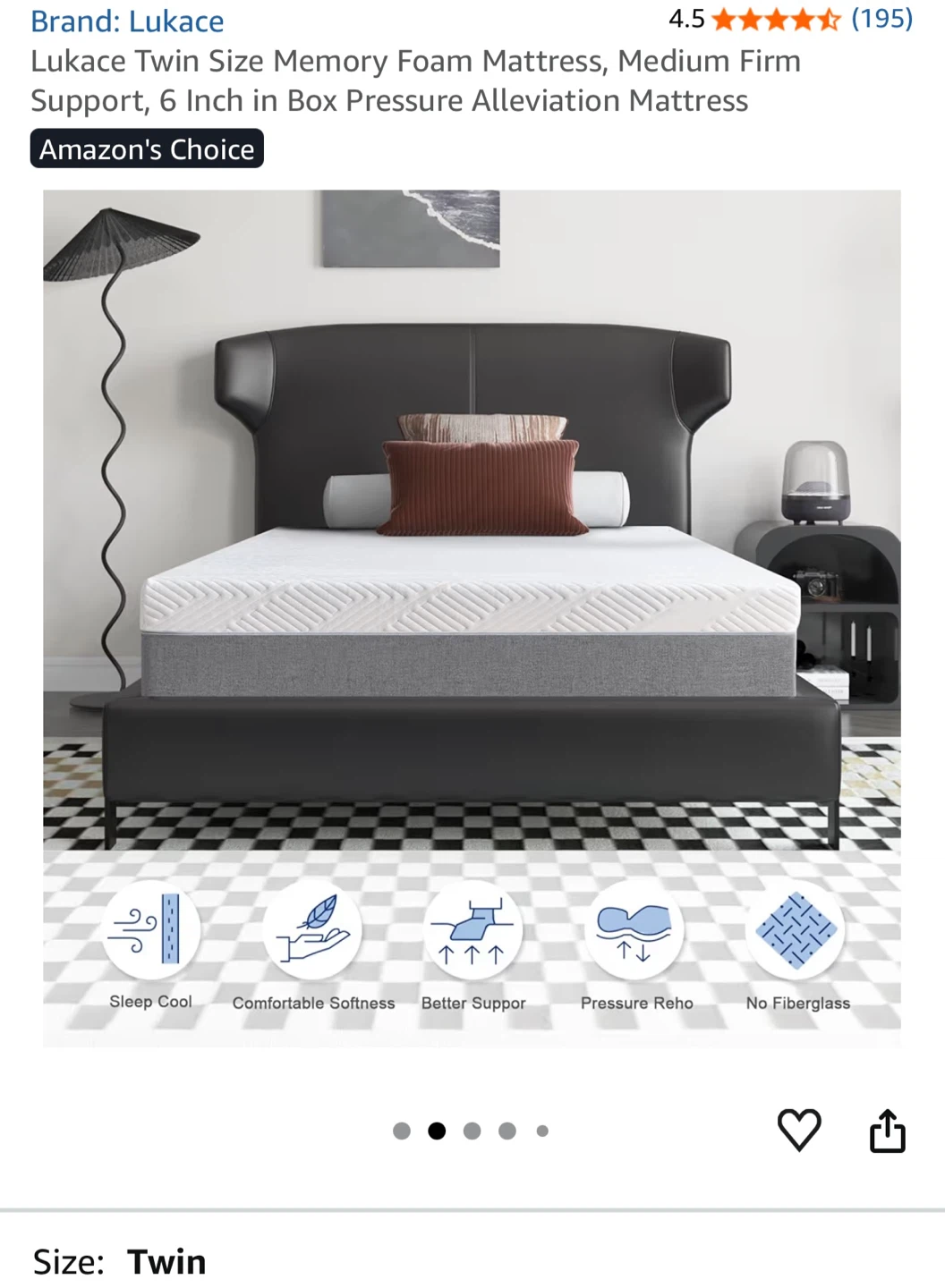 Almost BRAND NEW Lukace Twin Size Memory Foam Mattress - photo 3