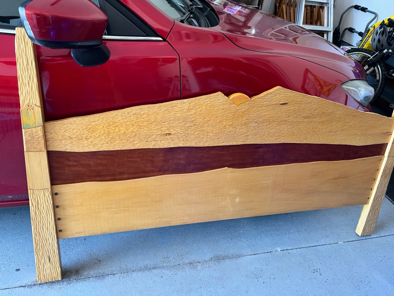 Hand-carved wooden headboard with Western theme - photo 3