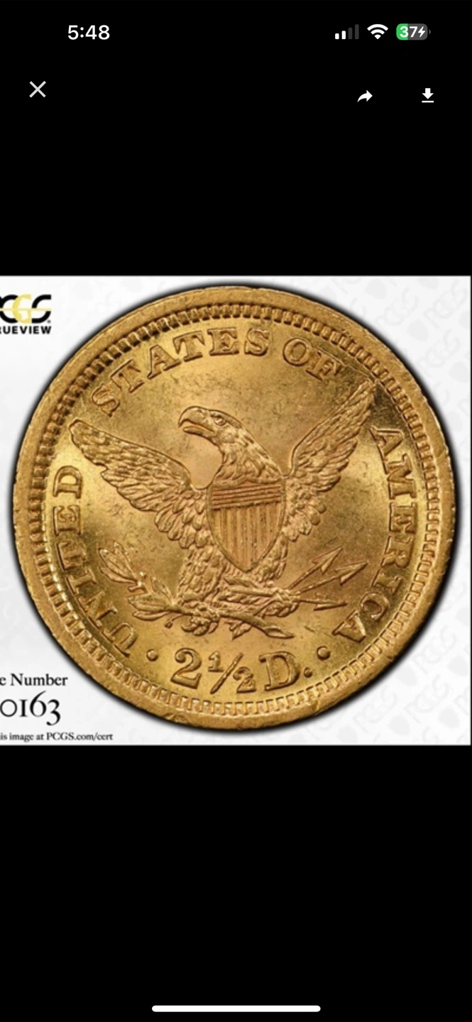 1898 PCGS MS64 $2.50 Gold Liberty Head Quarter Eagle Coin - photo 5