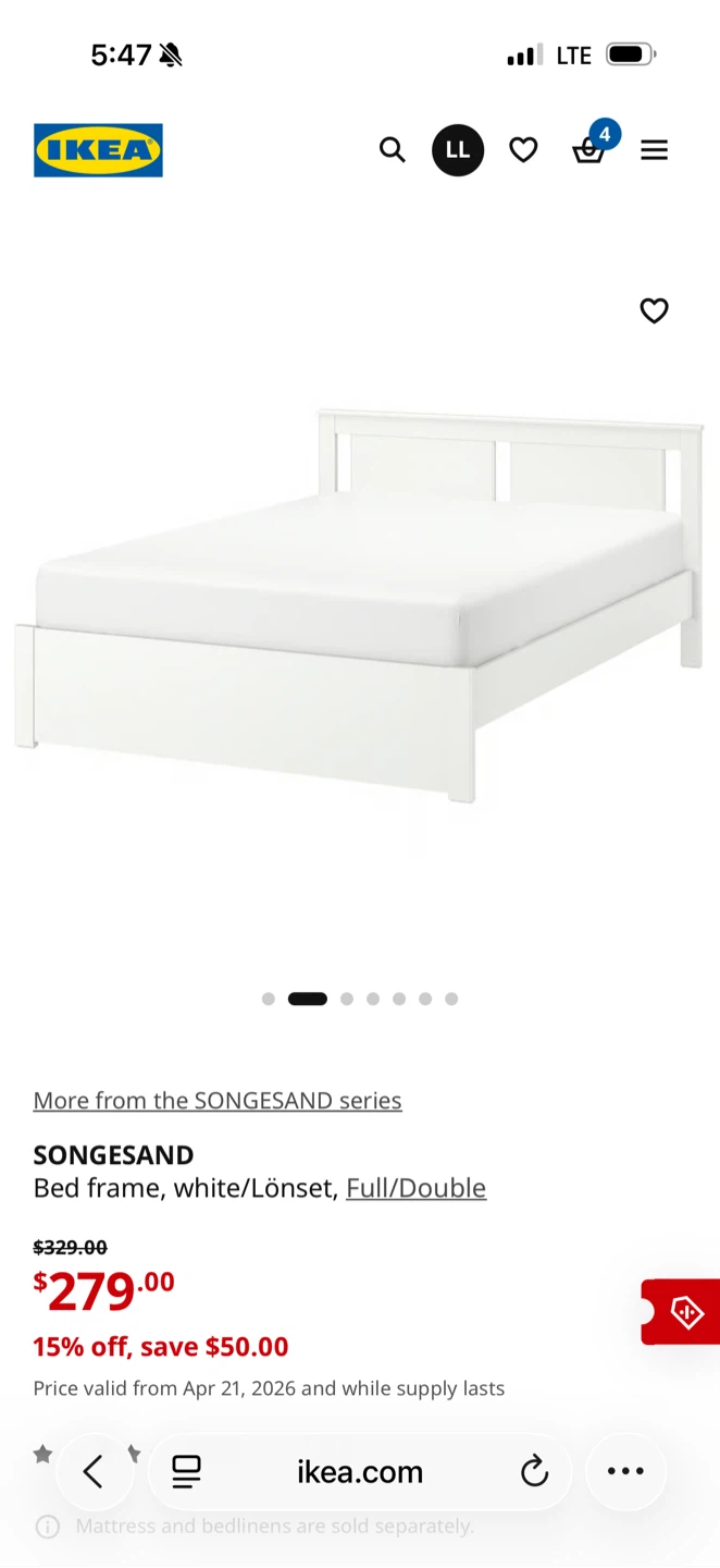 Full ikea bed frame - photo 2
