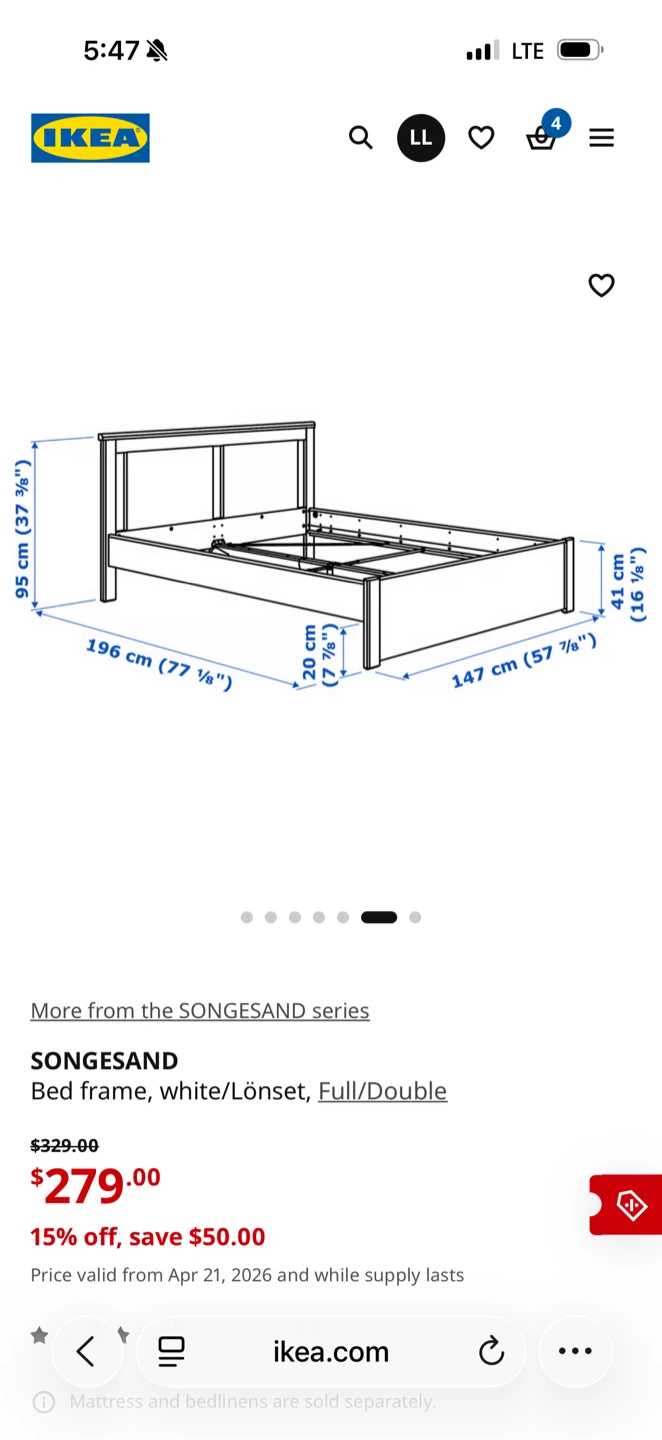 Full ikea bed frame - photo 3