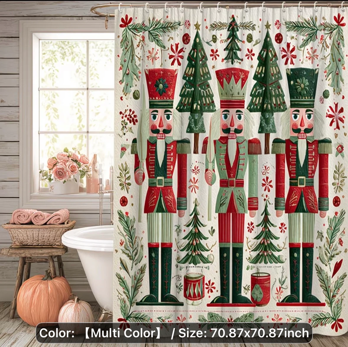 Nutcracker Christmas Shower Curtain