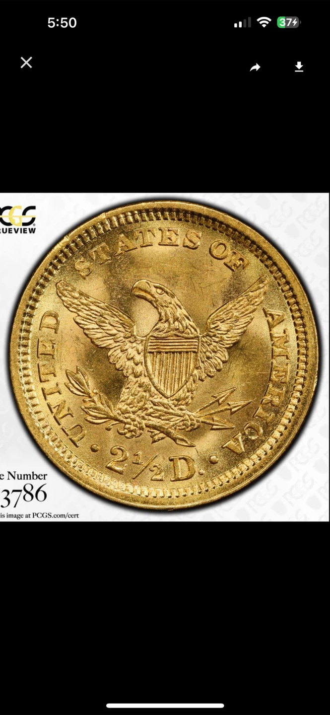 1861 $2.50 Gold Coin - PCGS MS63 - photo 5