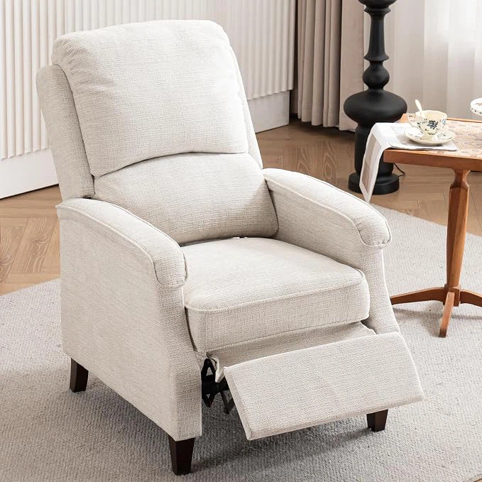 VKNOW Recliner Chair, Fabric Recliner With Soft Armrest