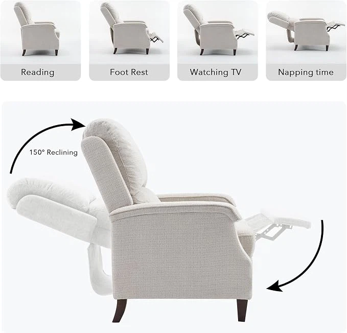 VKNOW Recliner Chair, Fabric Recliner With Soft Armrest - photo 5