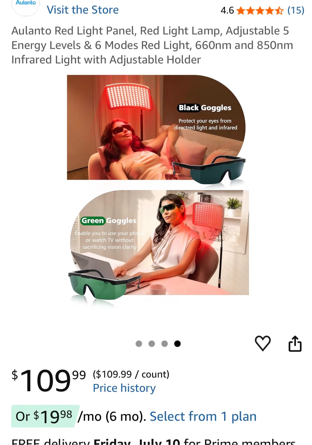 Aulanto Red Light Therapy Lamp