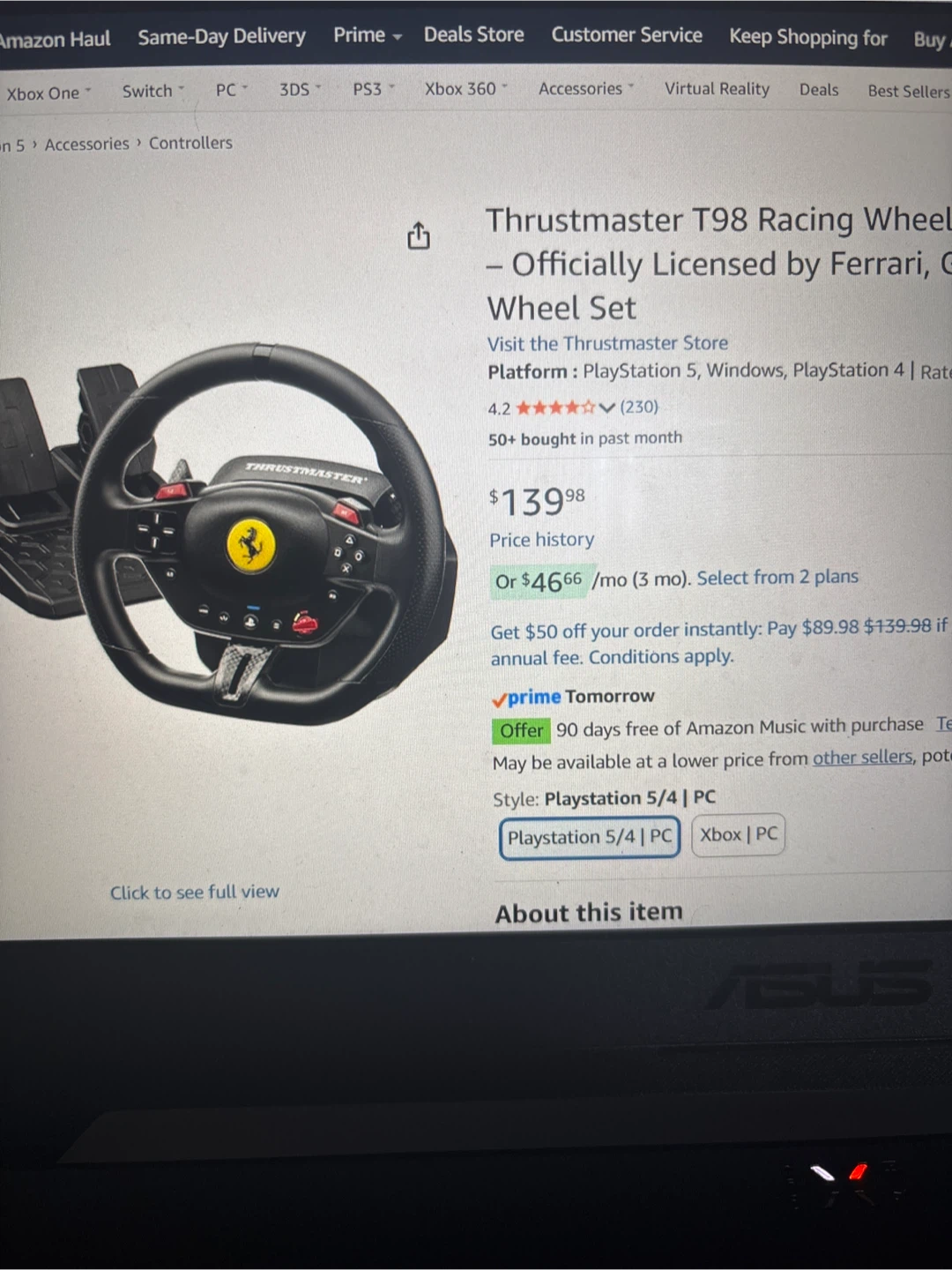 Thrustmaster T98 Sim Wheel Ferrari 298 GTB - photo 5