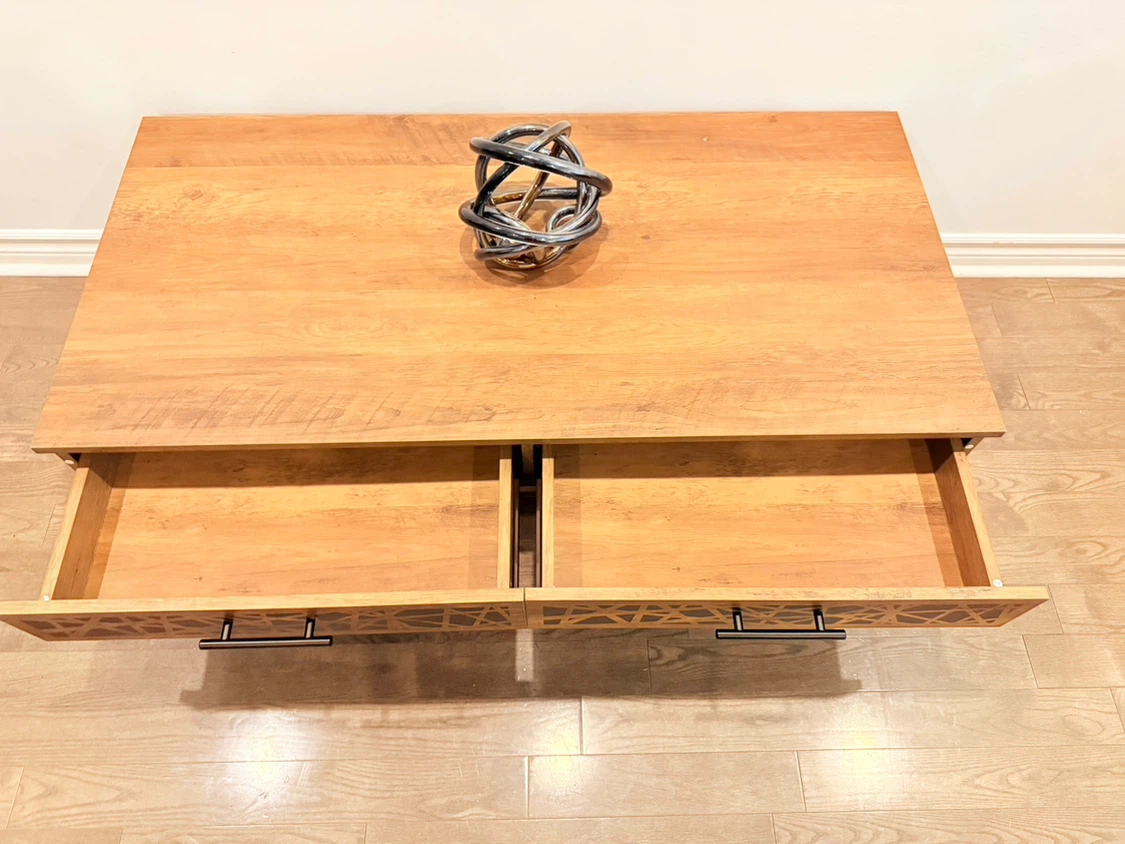 Wooden Coffee Table with Decorative Front - photo 2