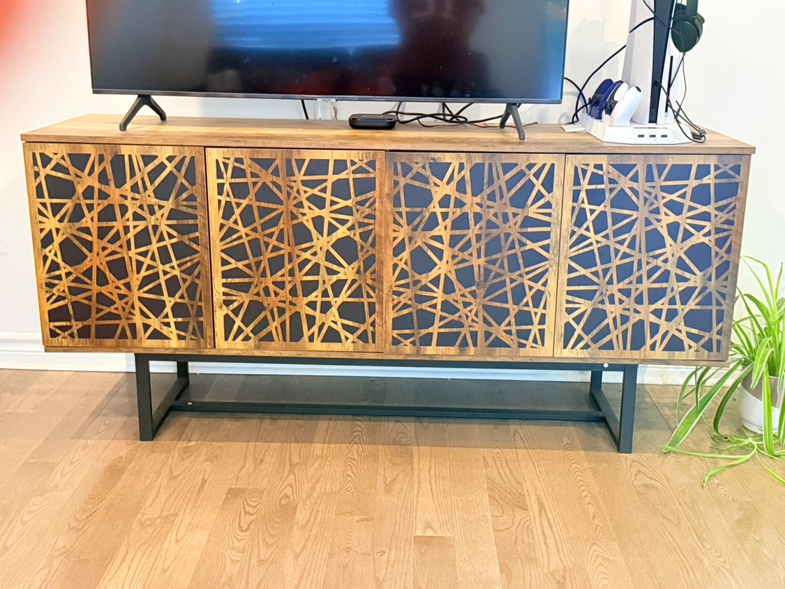 Wooden Sideboard Cabinet with Decorative Doors