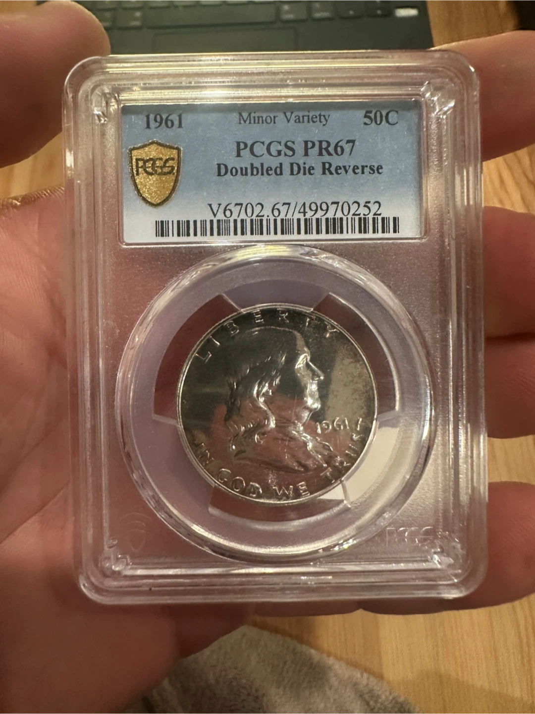 1961 PCGS PR67 Franklin Half Dollar - Doubled Die Reverse