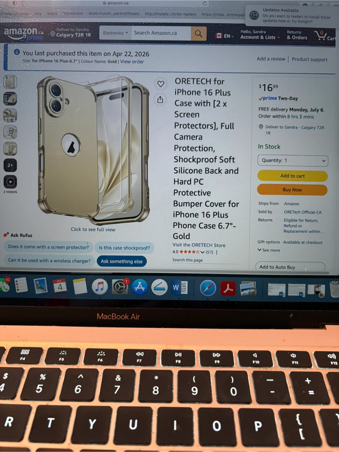 ORETECH iPhone 16 Plus Phone Case - Gold
