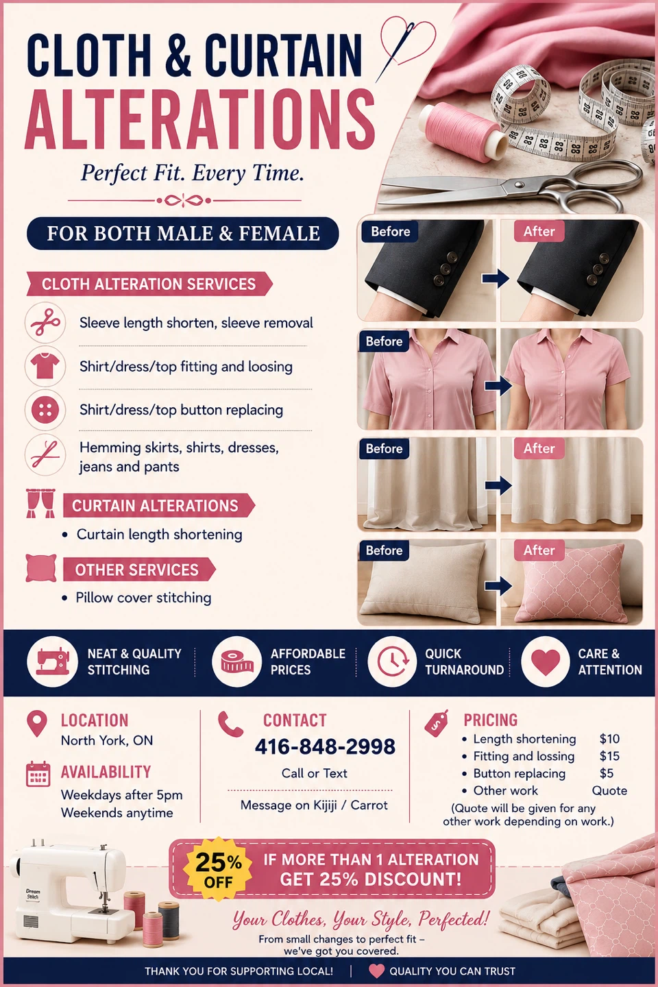 Cloth & Curtain Alterations – Perfect Fit, Every Time!