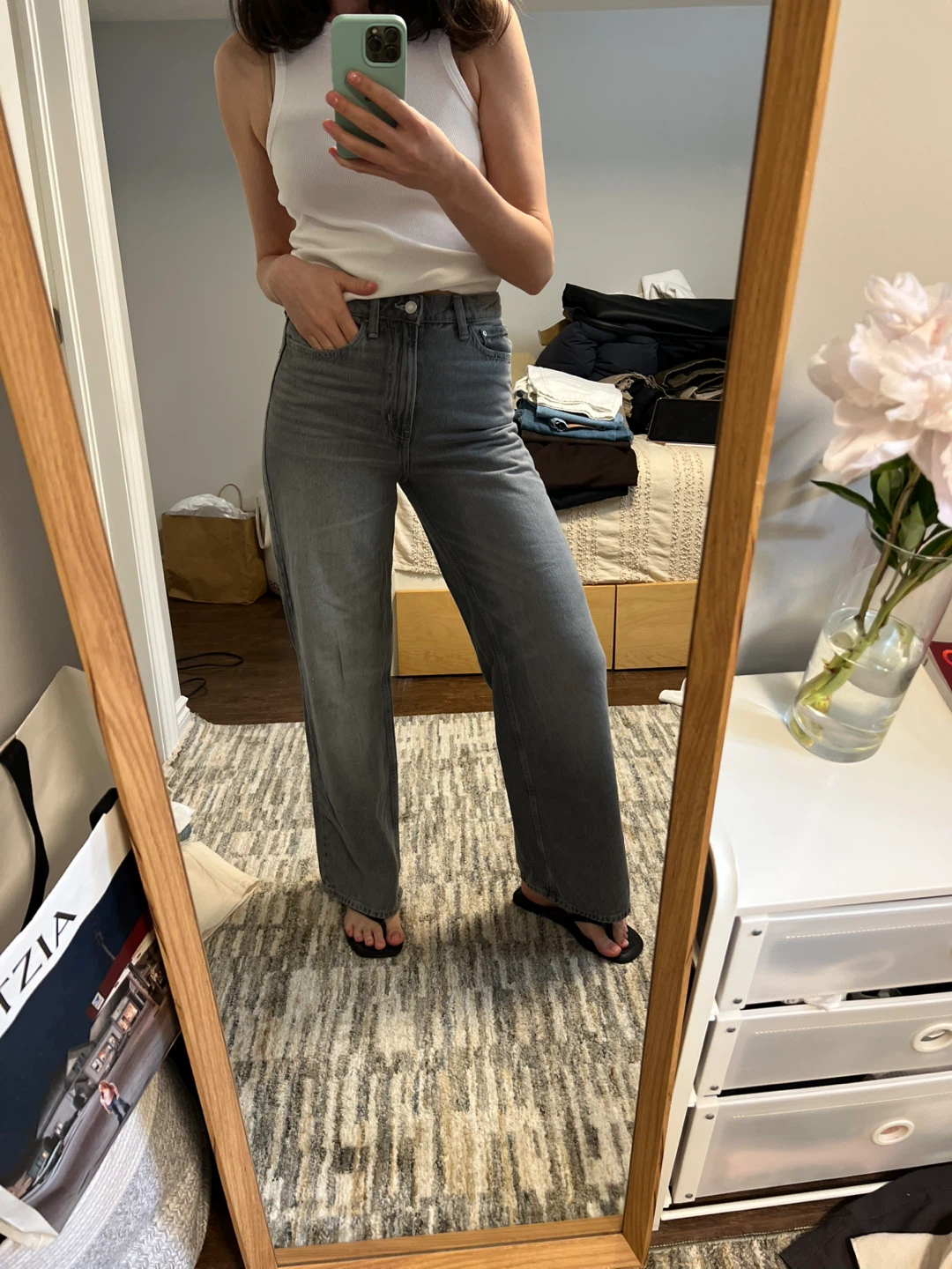 H&M Wide Leg Jeans Grey