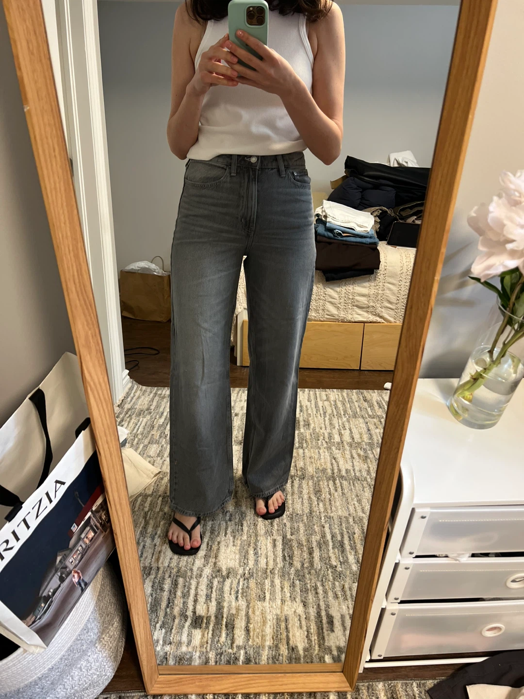H&M Wide Leg Jeans Grey - photo 2