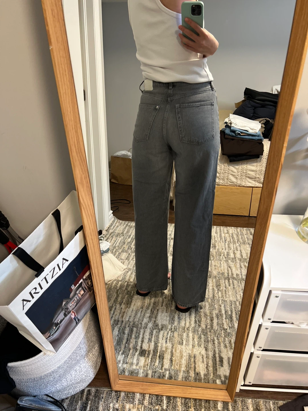 H&M Wide Leg Jeans Grey - photo 3