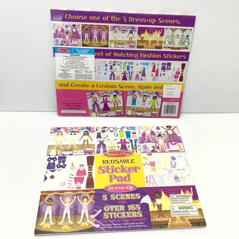 Reusable Sticker Pad Dress Up Activity Book Kids Toys Crafts