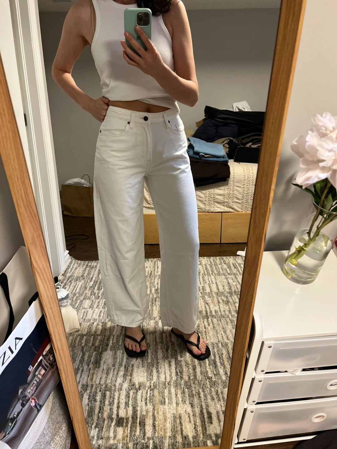 White Baggy High Waist Jeans