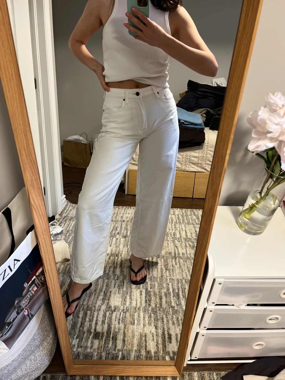White Baggy High Waist Jeans - photo 2