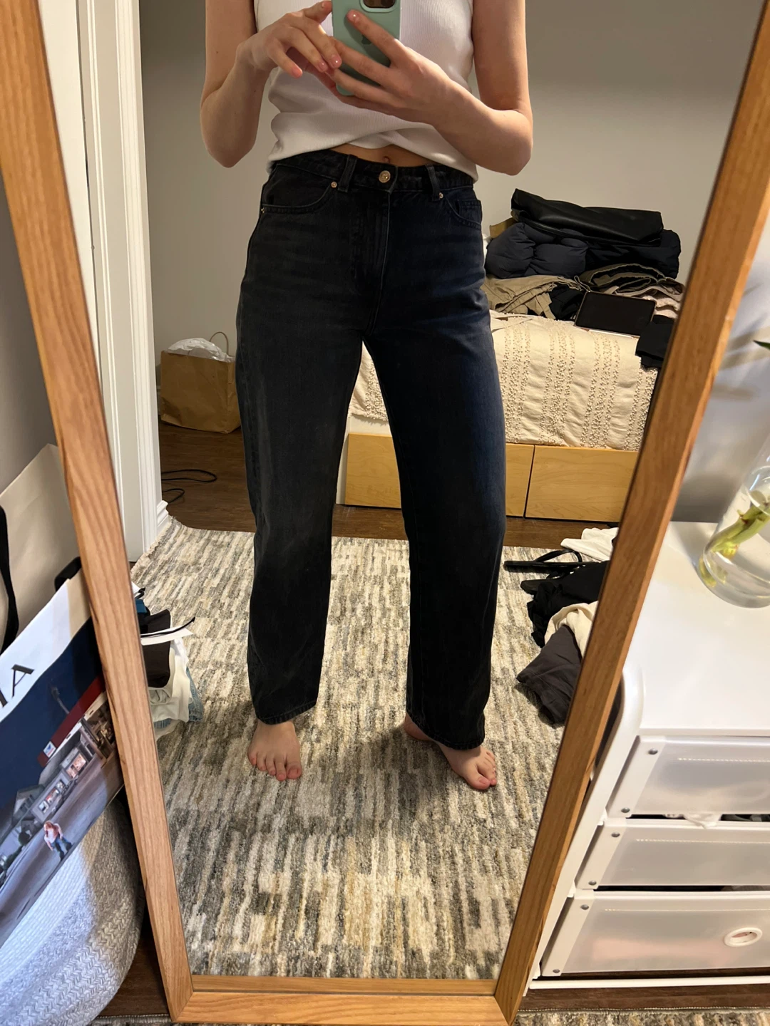 ZARA Black Denim Jeans Size 6