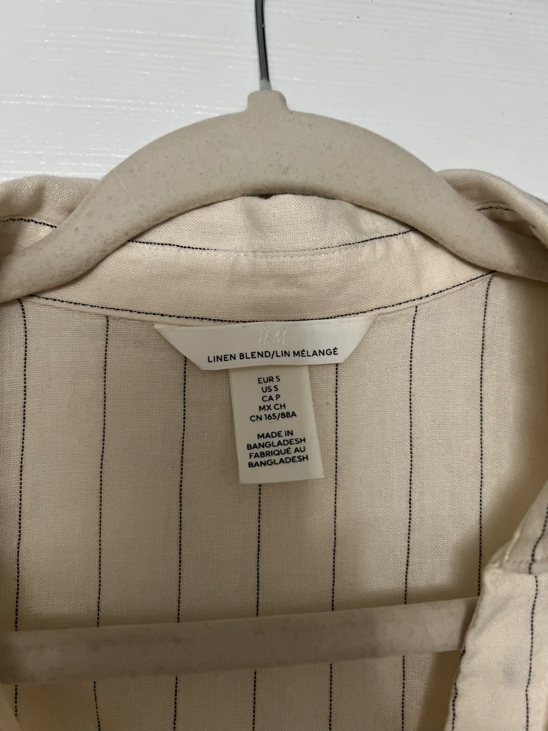 H&M Linen Blend Sleeveless Striped Button-Up Top - photo 3