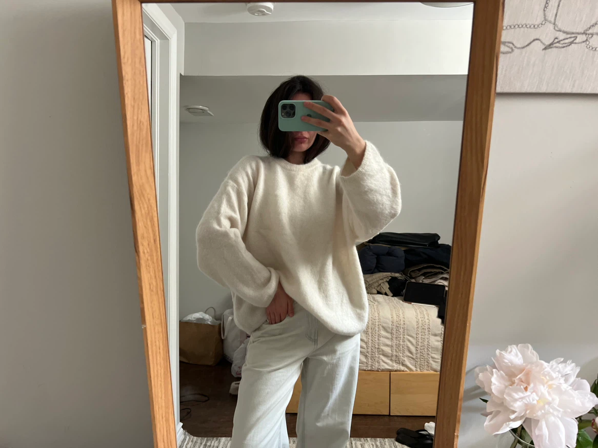 H&M Edition Cream Fuzzy Sweater