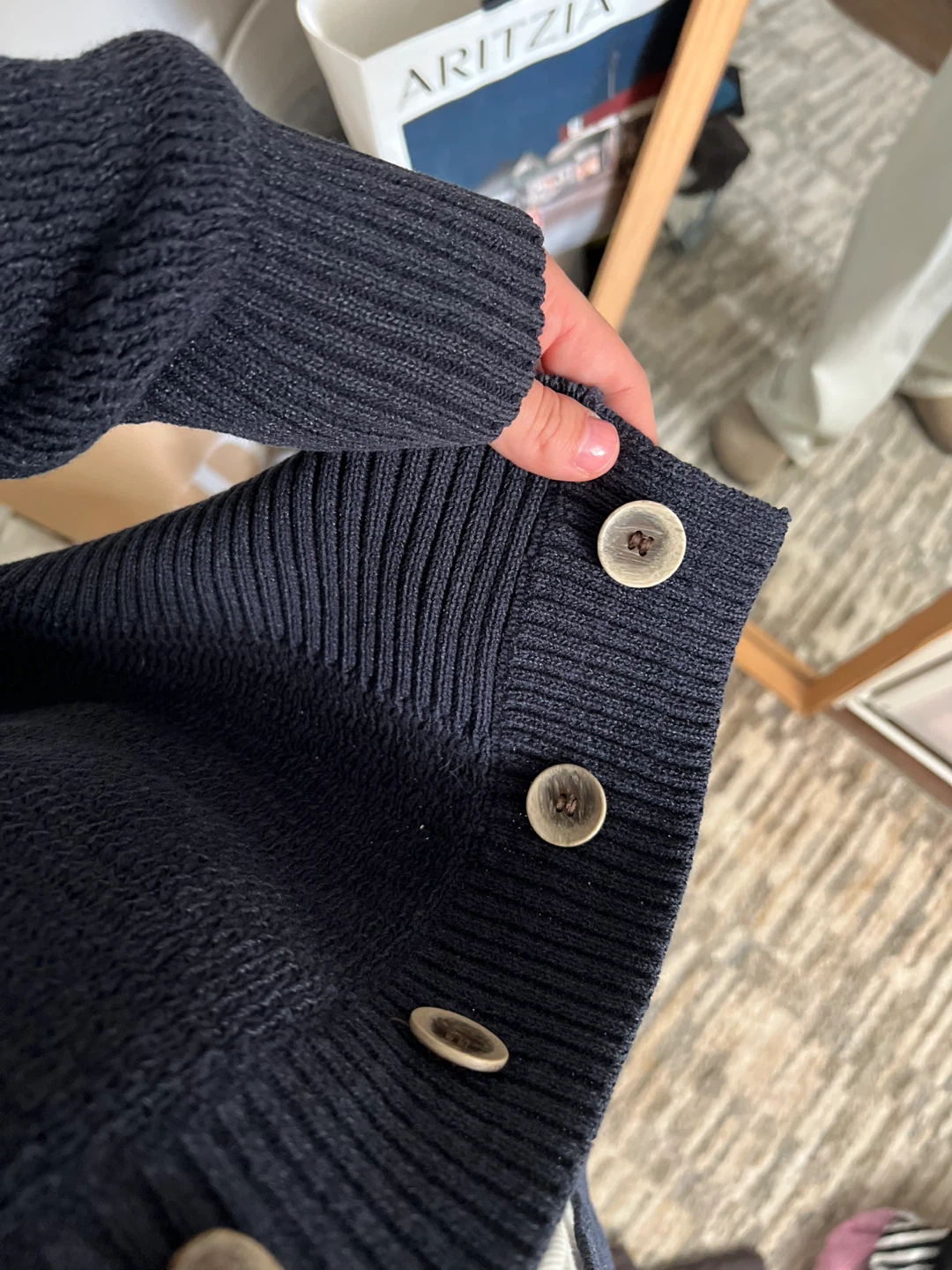 H&M Navy Silk Blend Cardigan - photo 3