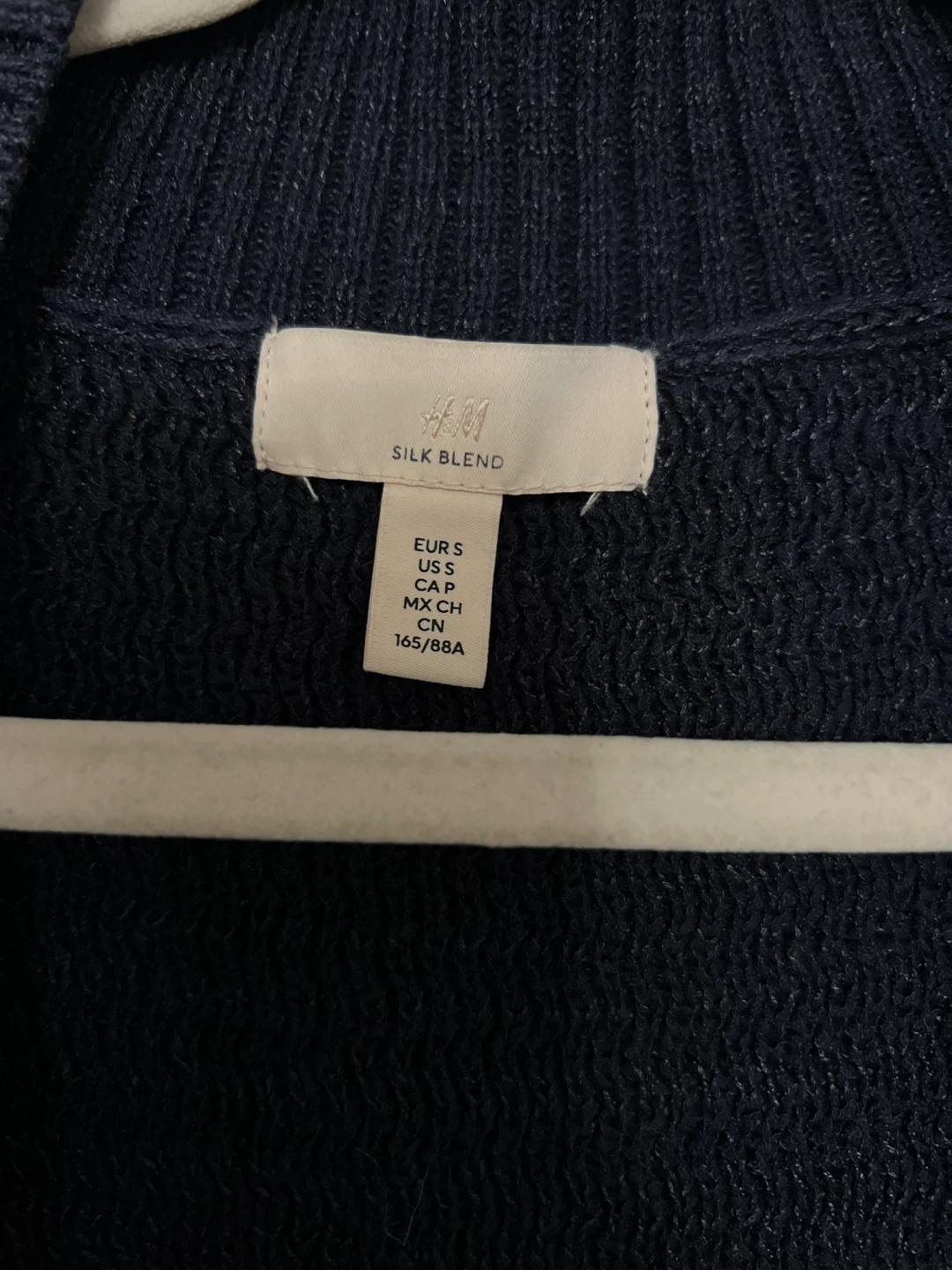 H&M Navy Silk Blend Cardigan - photo 5
