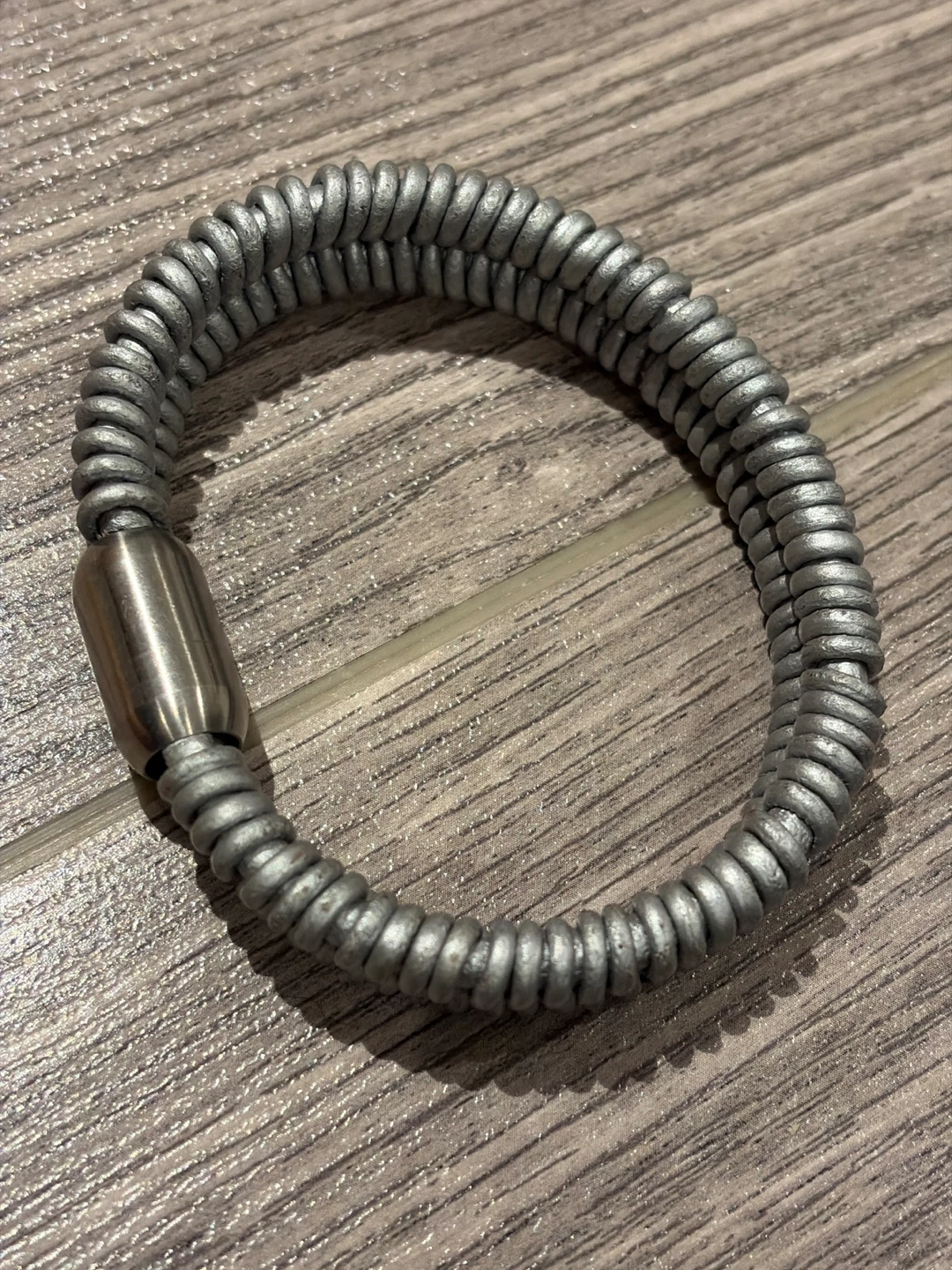 Silver Coil Bracelet with Magnetic Clasp