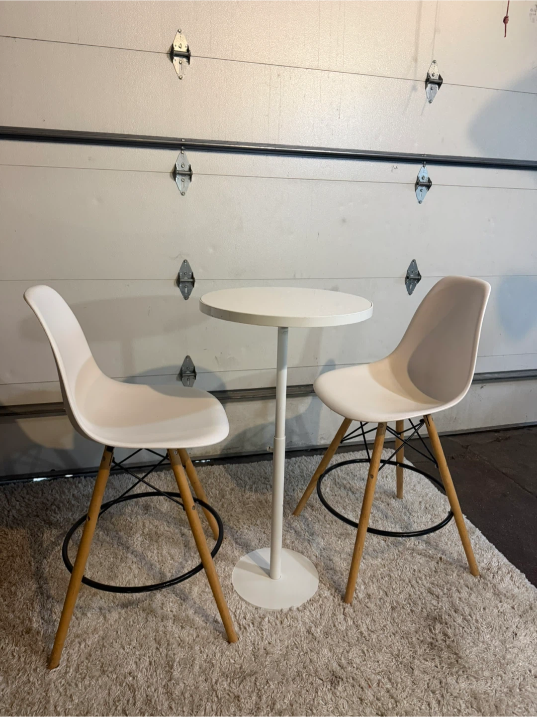 White Pub Table with 2 Chairs - photo 2