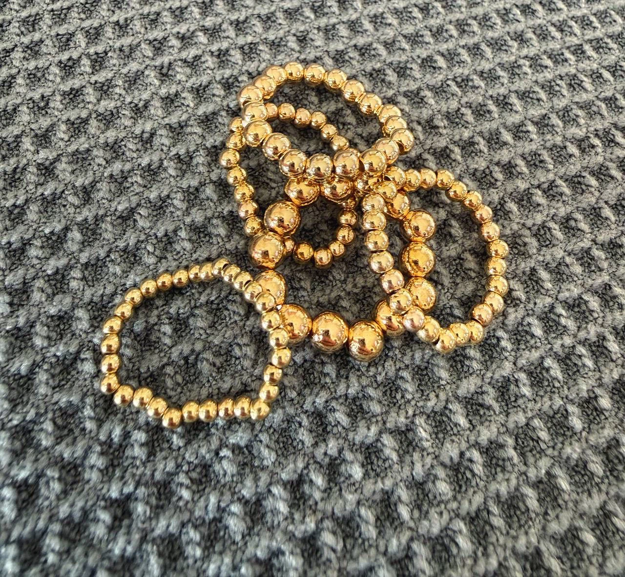 Gold or Silver Beaded Stacking Ring Set (5 Rings) - photo 4