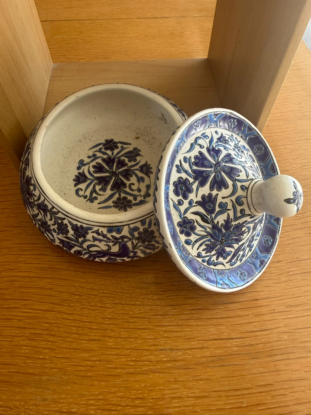 Handmade Theofilos Rhodes Greece Ceramic Lidded Bowl