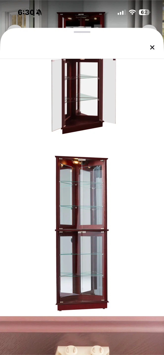 Corner Curio Cabinet Display Shelf Unit