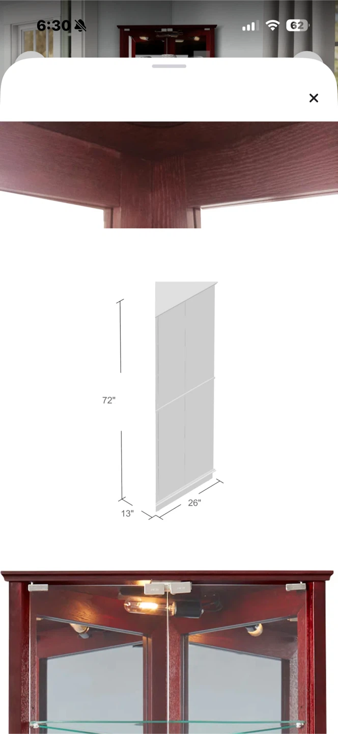 Corner Curio Cabinet Display Shelf Unit - photo 2