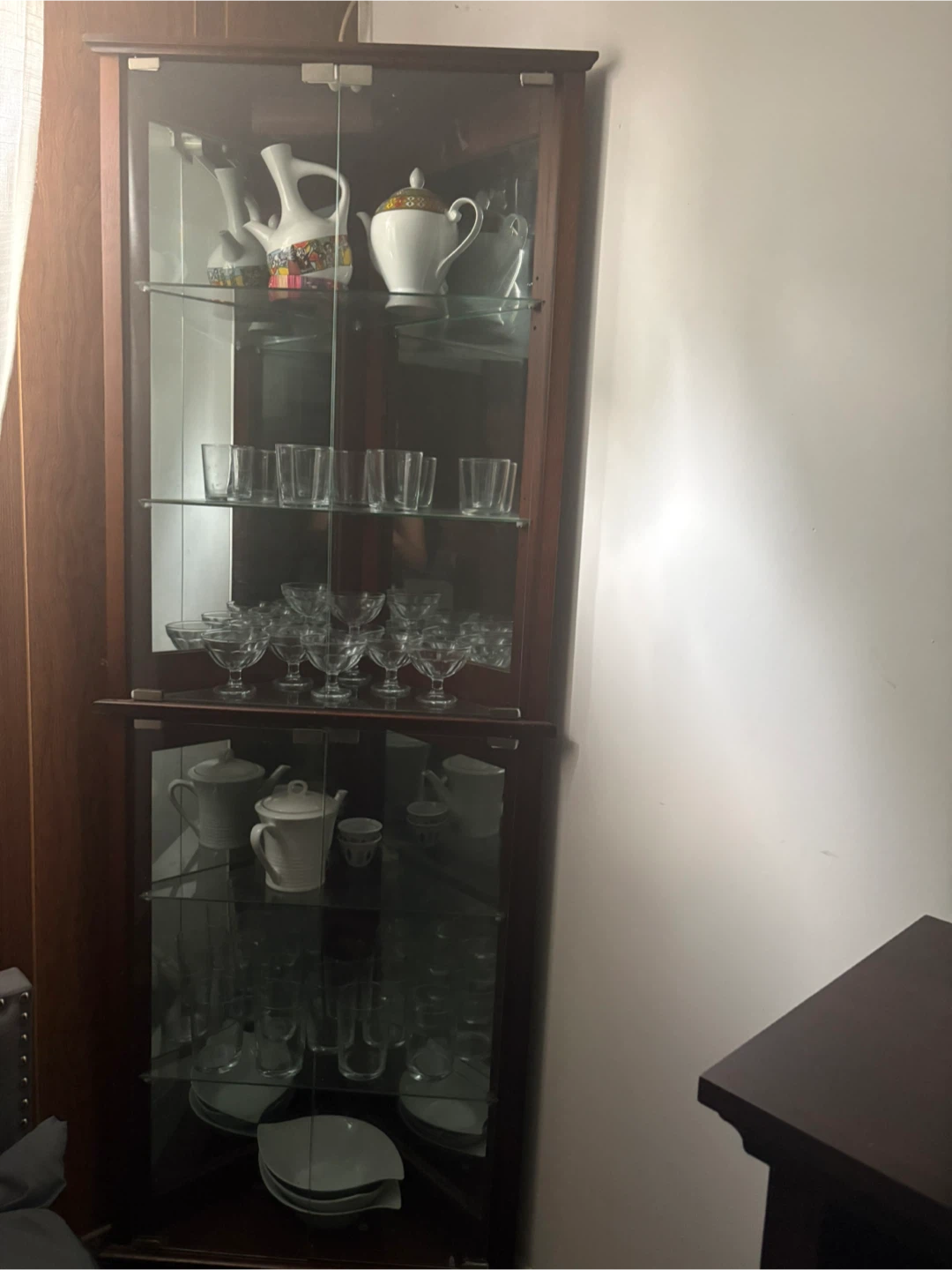 Corner Curio Cabinet Display Shelf Unit - photo 3