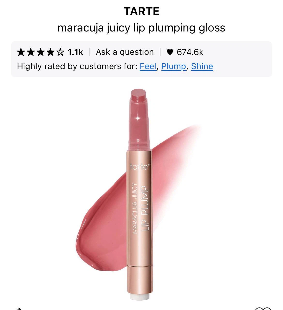 Tarte Maracuja Juicy Lip Plumping Gloss - Tulip
