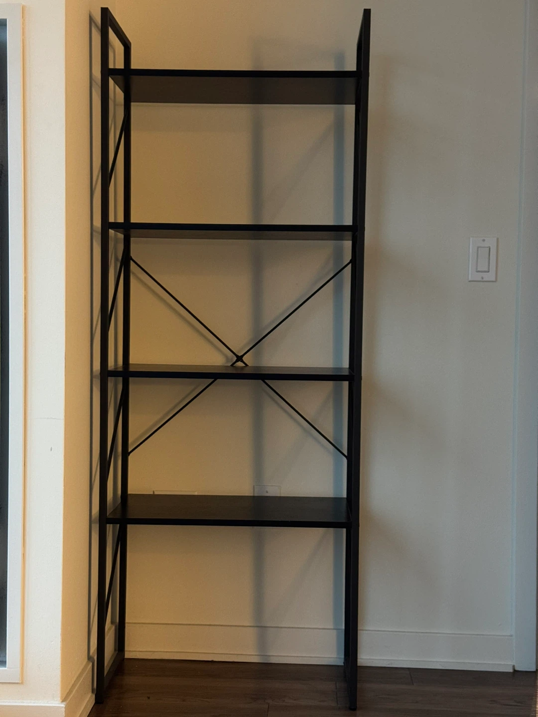 Black 4-Shelf Bookshelf