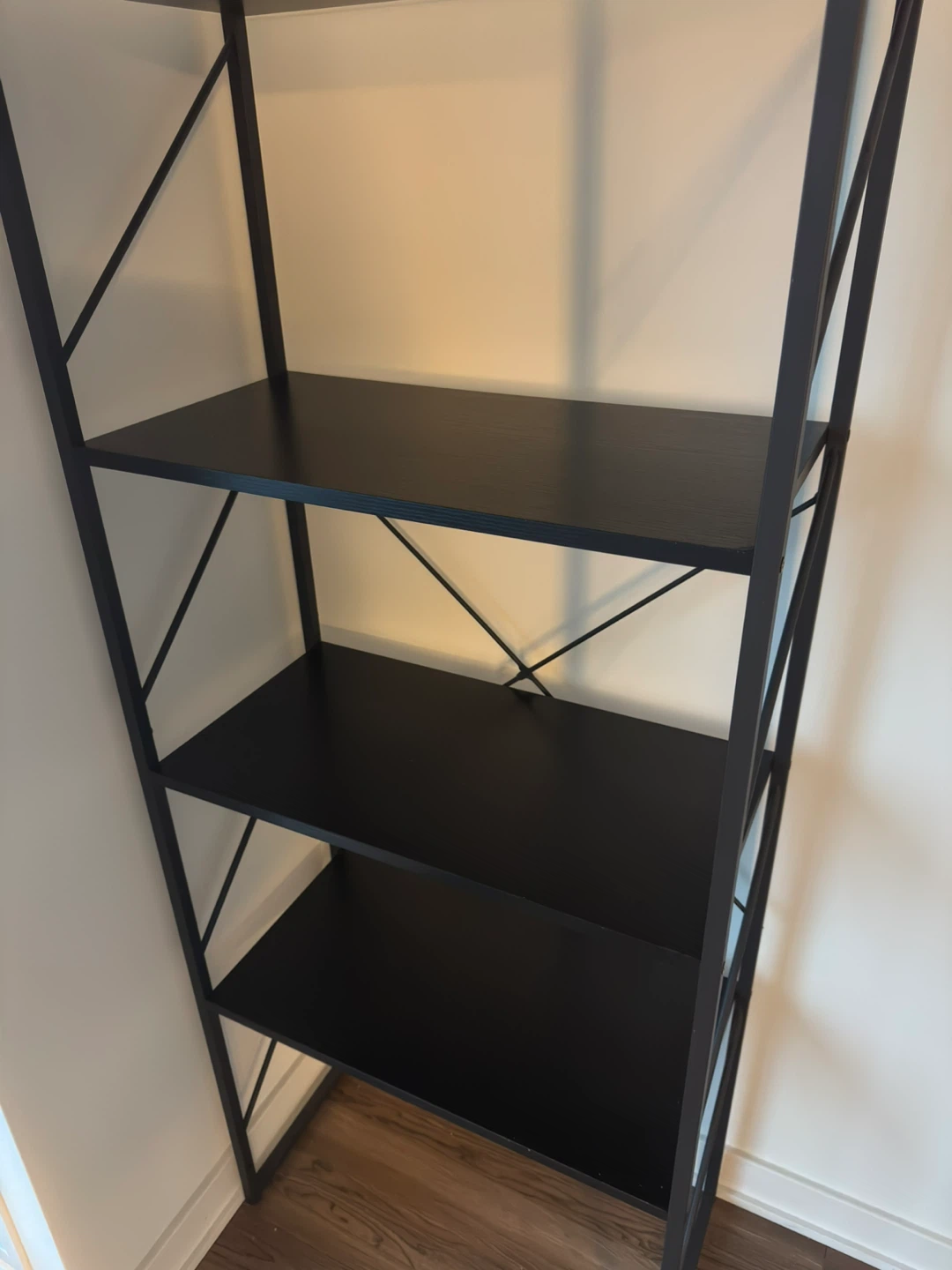 Black 4-Shelf Bookshelf - photo 2