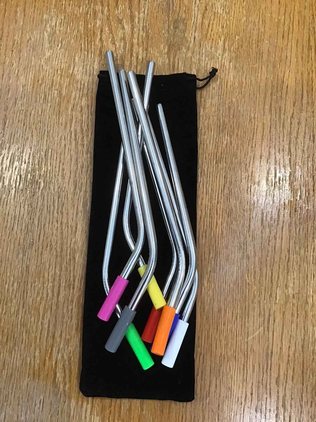 Reusable Stainless Steel Straws with Silicone Tips - photo 2