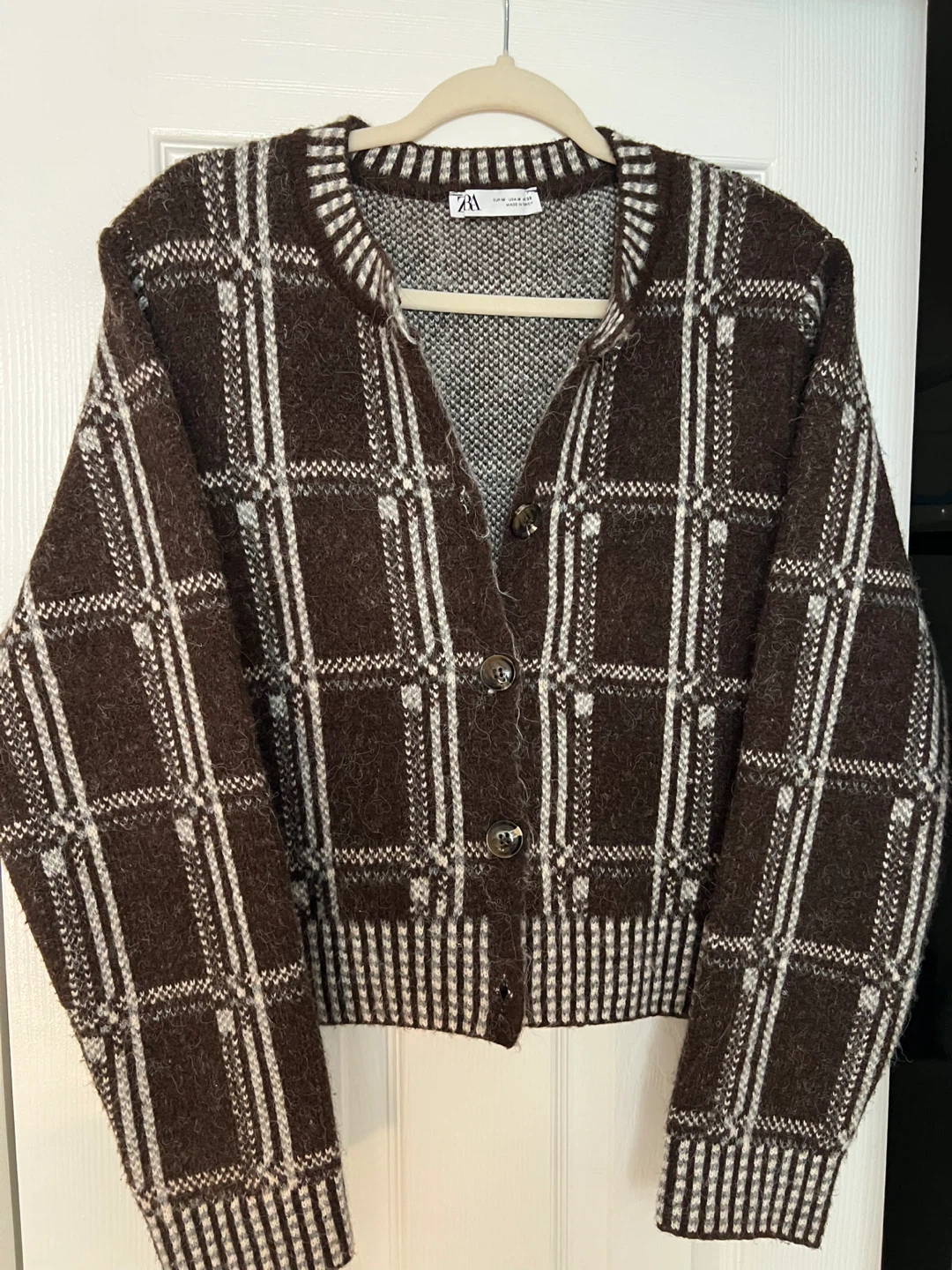 ZARA Plaid Cardigan Sweater - photo 3