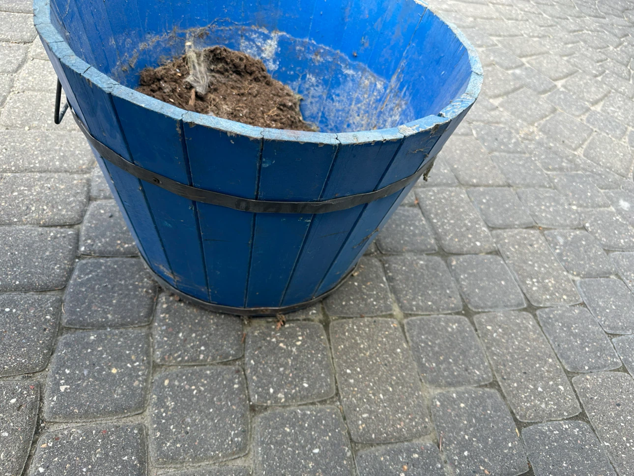 Blue Wooden Bucket Planter - photo 4