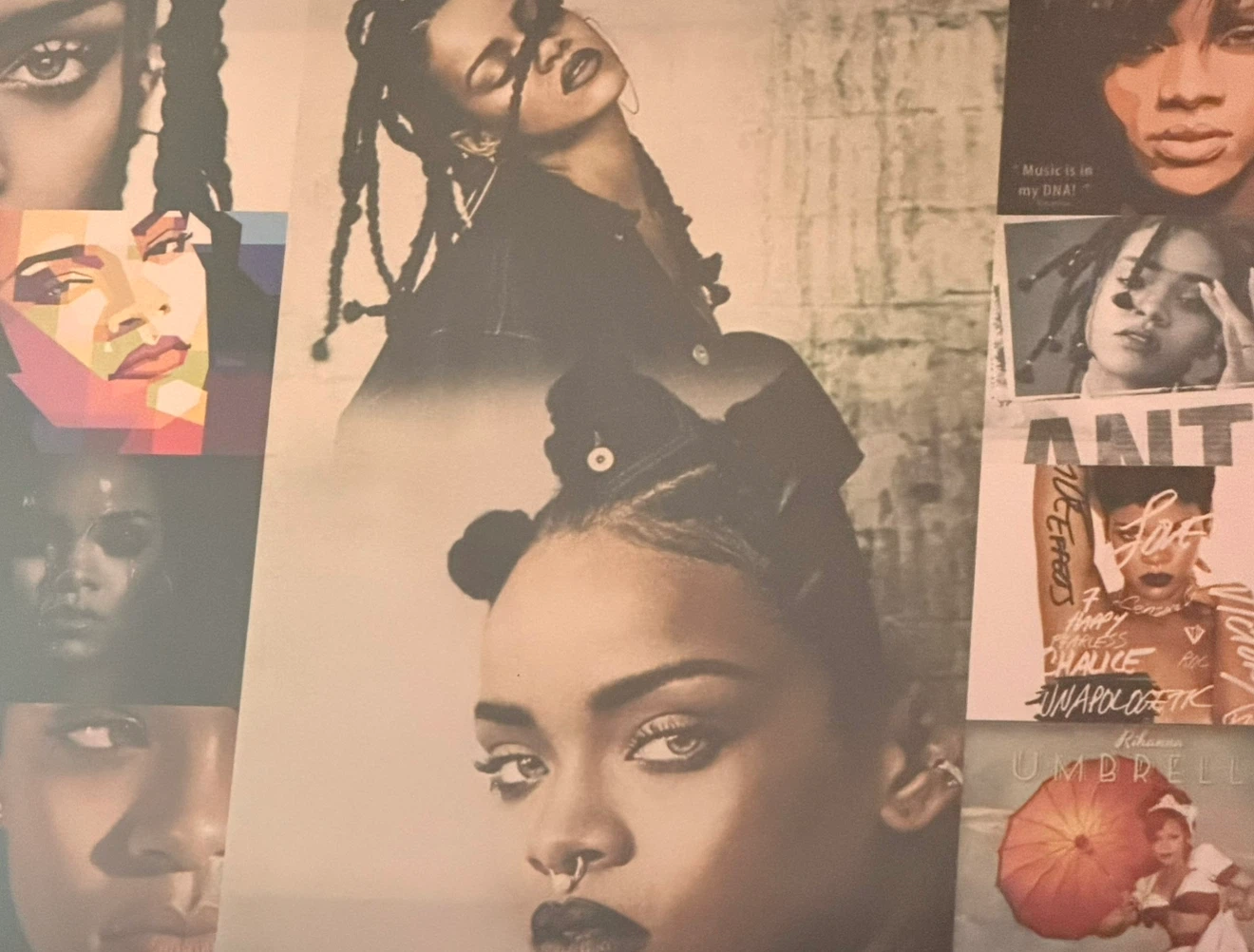 Rihanna Collage Photo Canvas 18x24 Print Gallery Wrap - photo 2