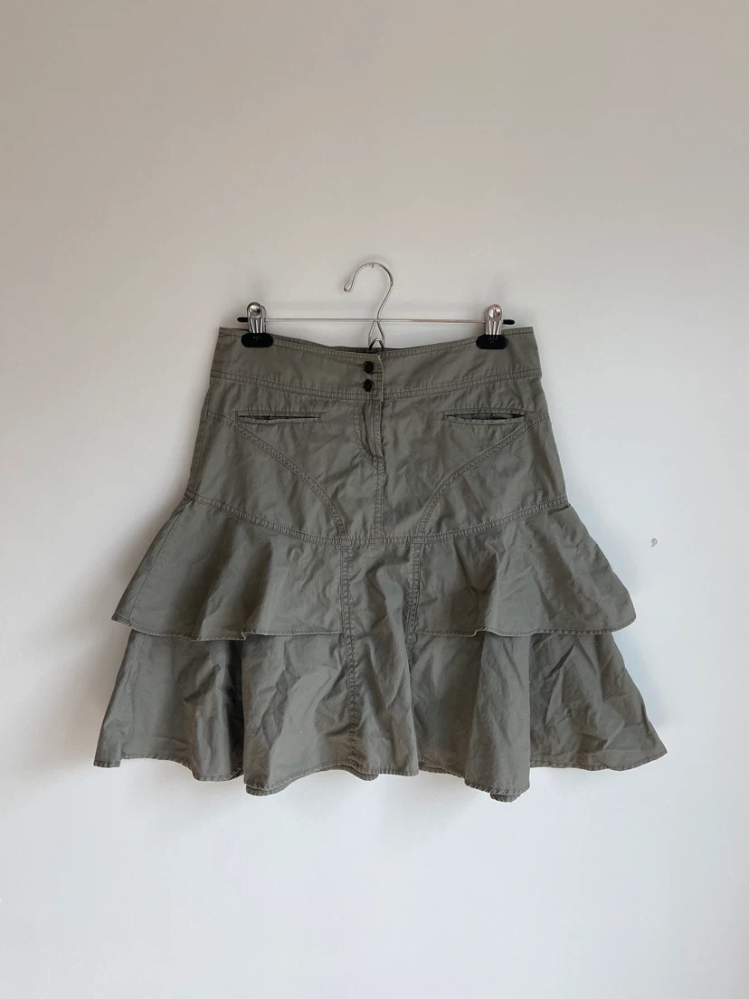 Khaki Ruffled Tiered Skirt - photo 2