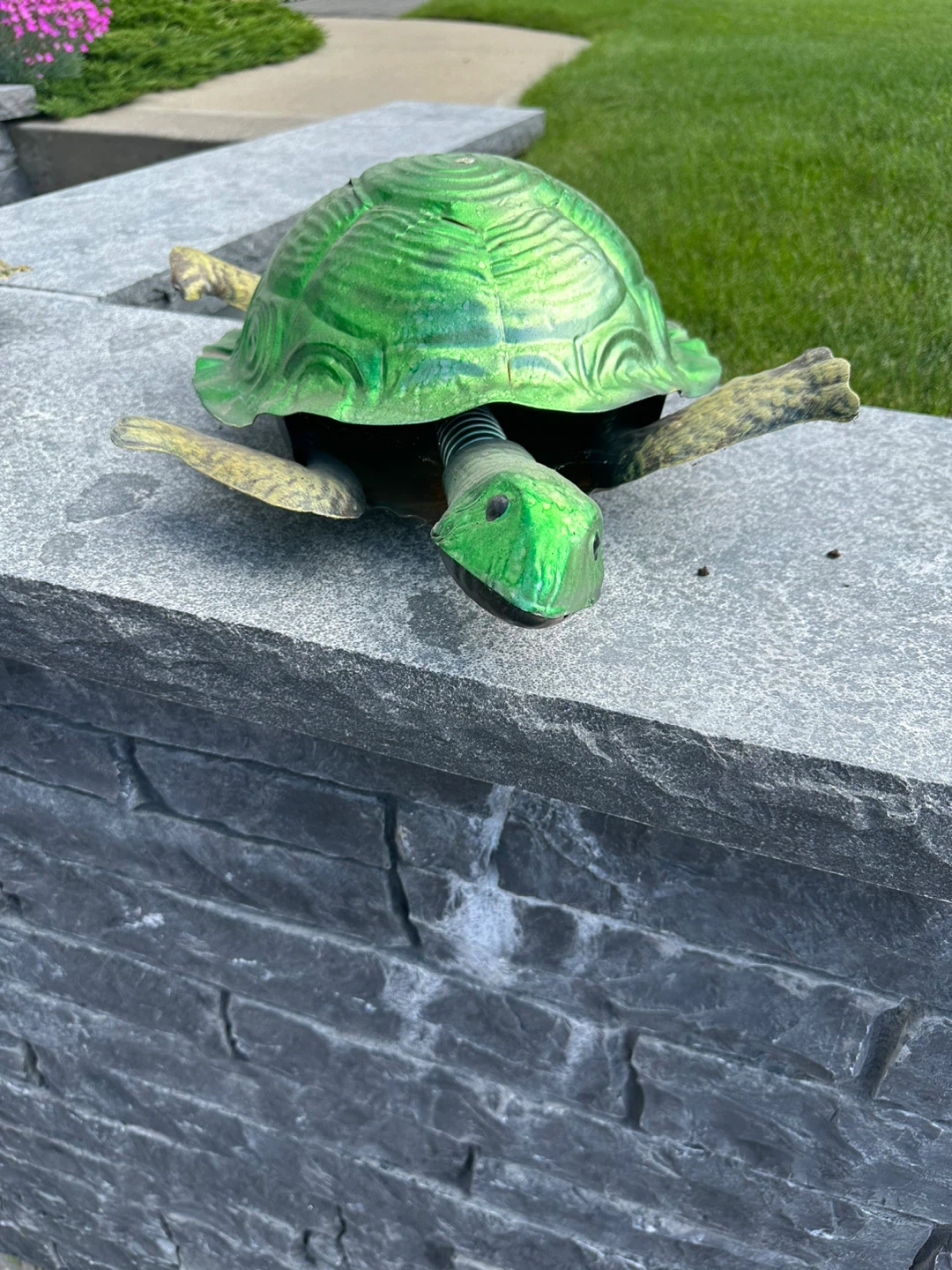 Green Metal Turtle Garden Decor