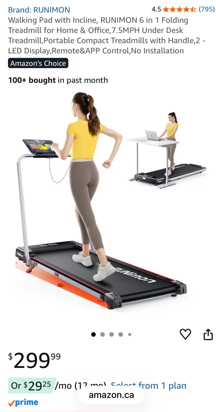 RUNIMON 6 in 1 Folding Treadmill