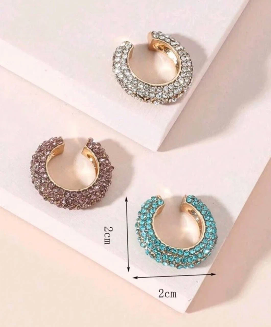 Crystal rhinestone ear cuff set ( 3 pieces) - photo 5