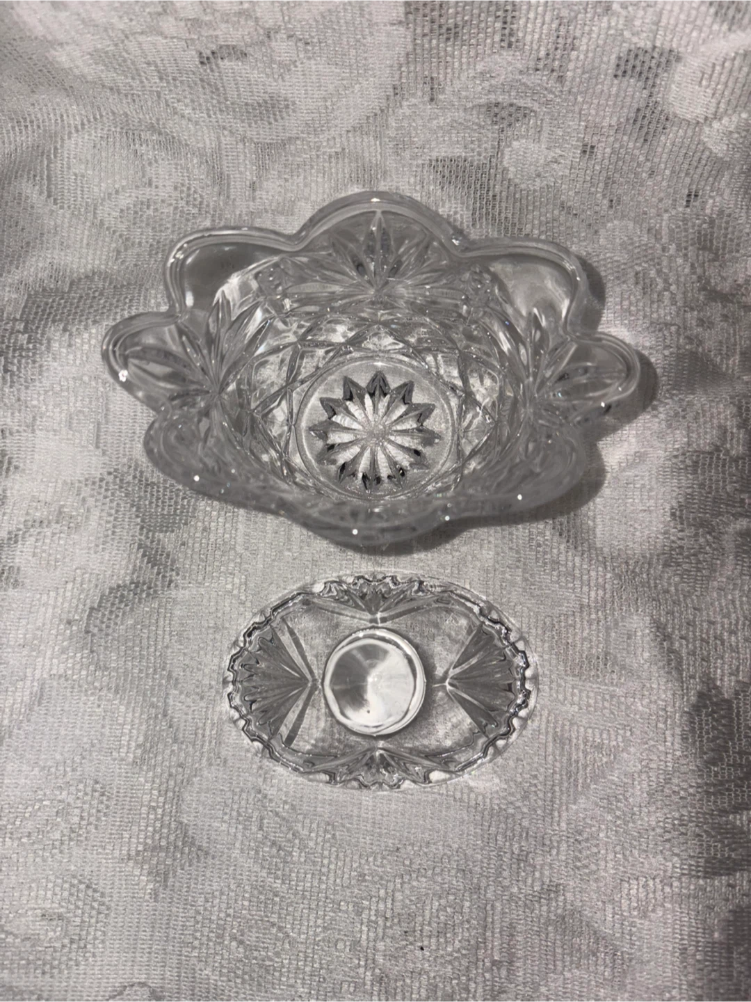 Crystal Glass Candy Dish with Lid - photo 3