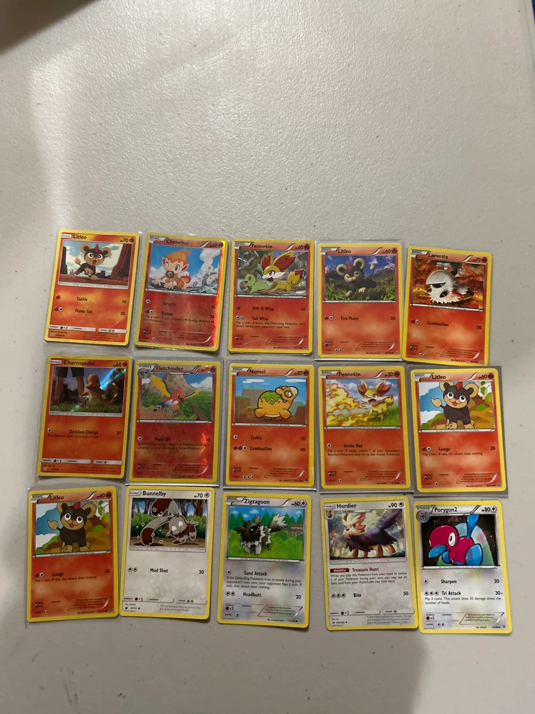 Pokémon Trading Cards - Litleo, Charmander, Fennekin & More