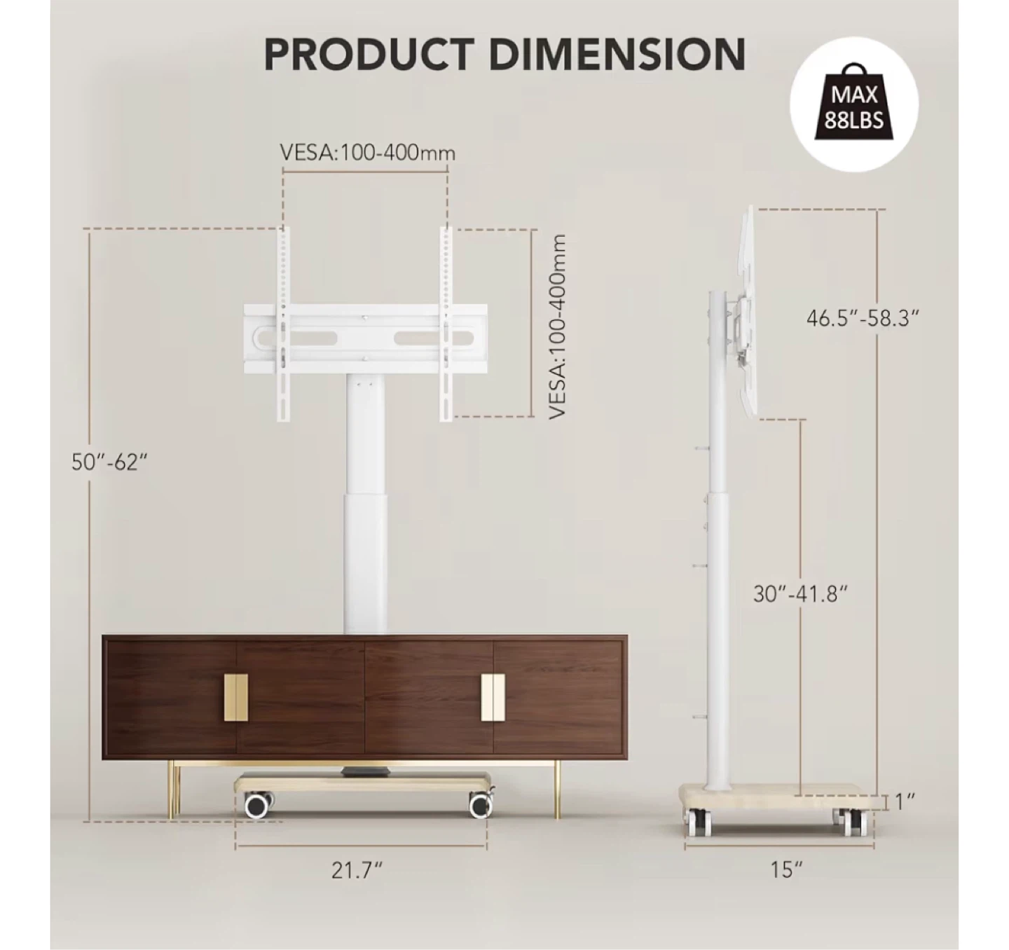 A Waber Rolling TV Stand - photo 5
