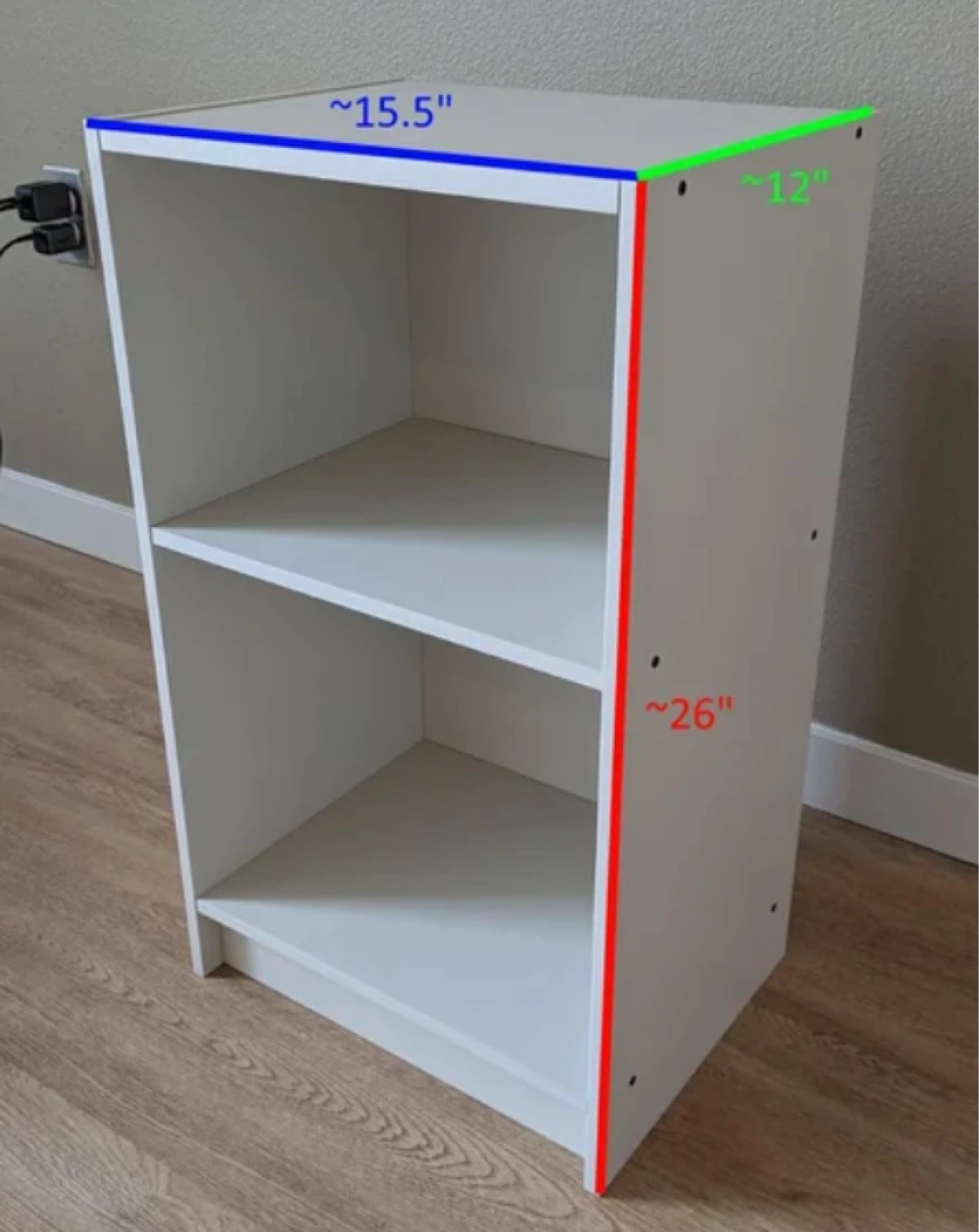 White 2-Shelf Bookcase - photo 3